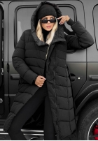 Długa pikowana Jacke z kapturem i paskiem Snow Empress Beerenfarben