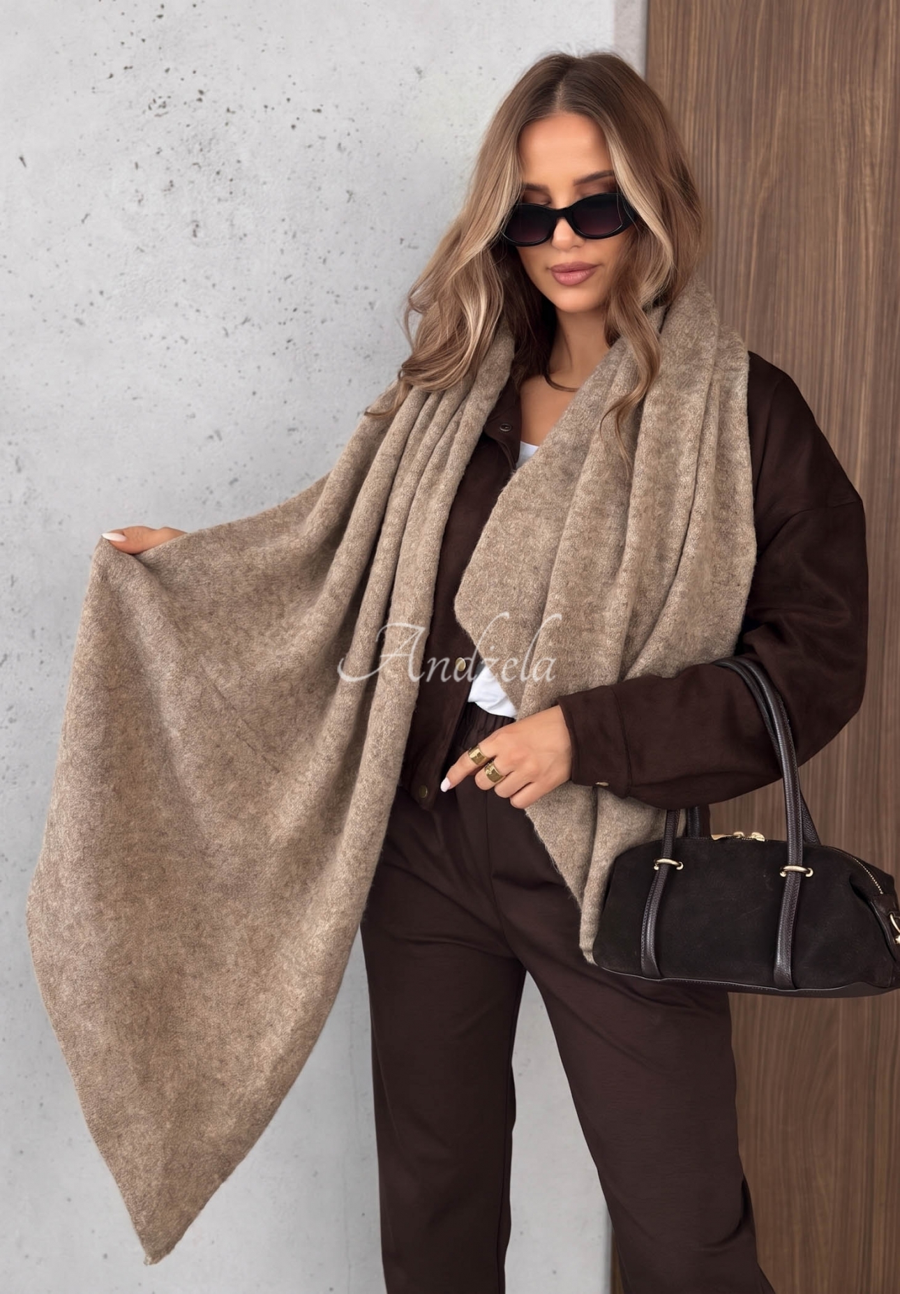 Schal mit Wolle Copper Sky Beige