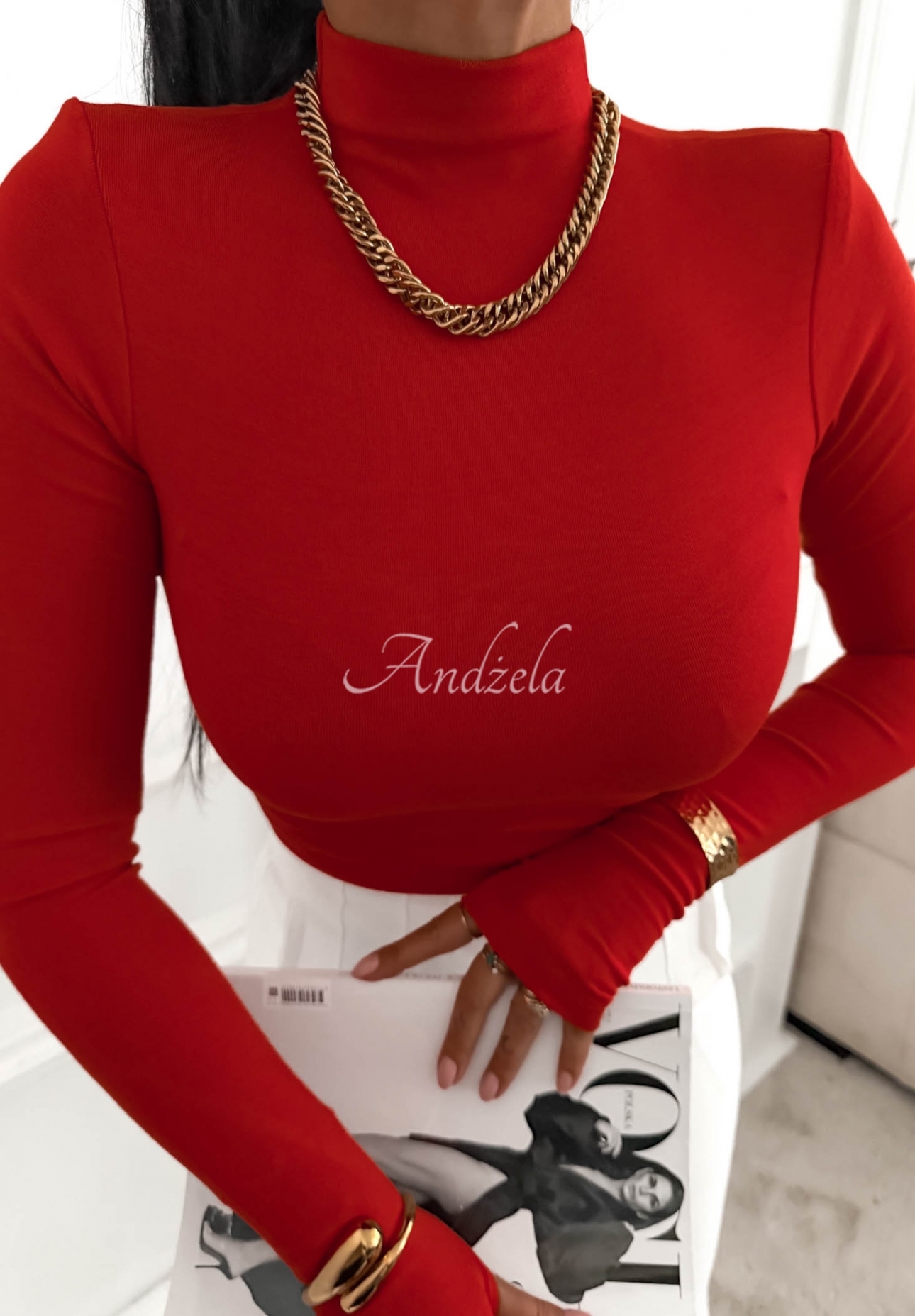Bluse mit longsleeve und Turtleneck First Of All Rot