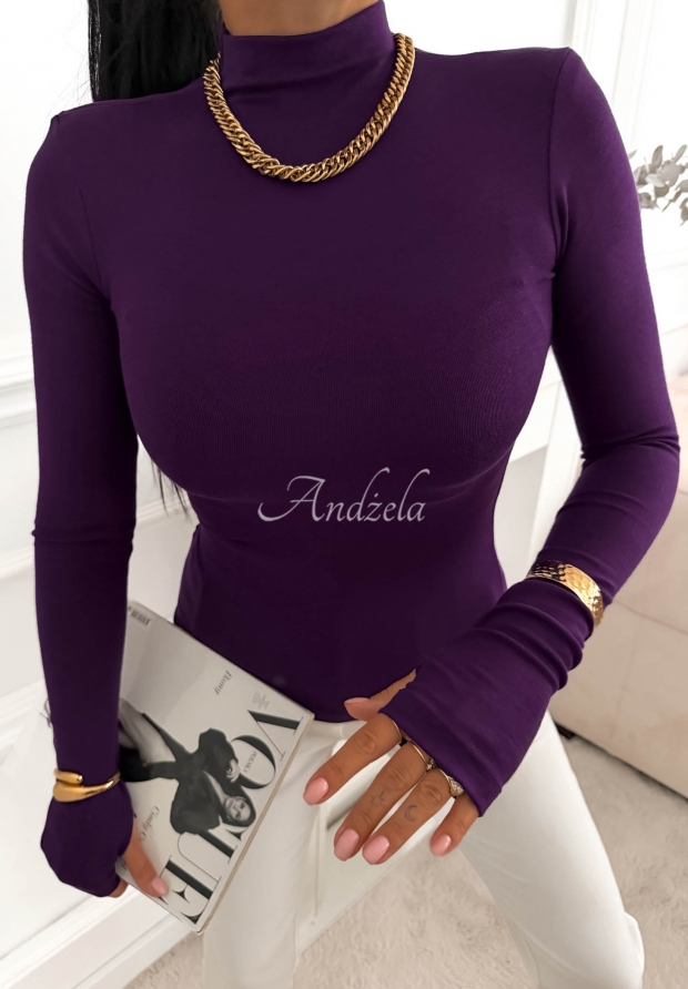Bluse mit longsleeve und Turtleneck First Of All Beerenfarben