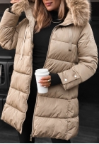 Długa pikowana Jacke z futerkiem Winter Sunday Schwarz