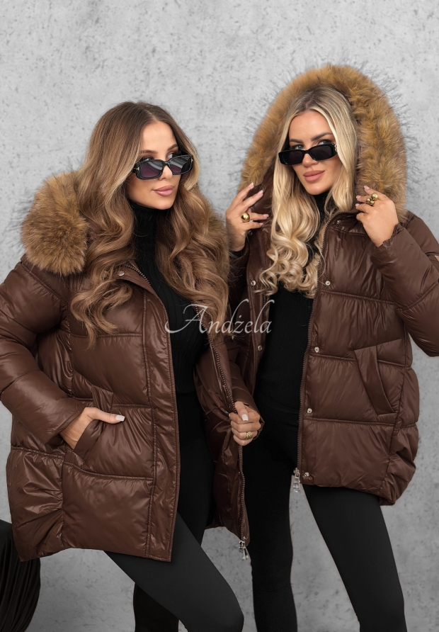 Steppjacke mit Kapuze Lucky Schokoladenbraun II