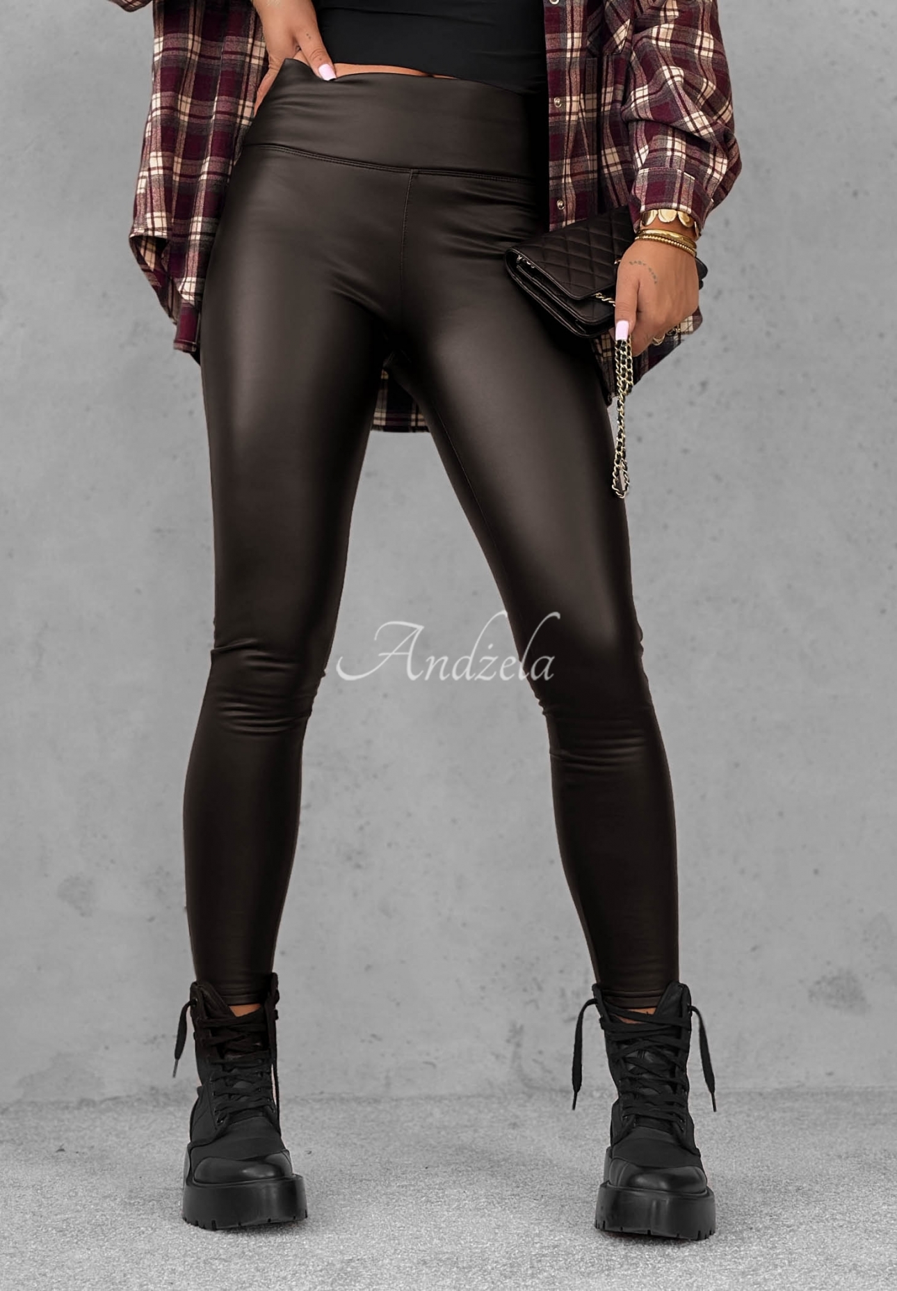 Lederleggings Be Like Me Schokoladenbraun