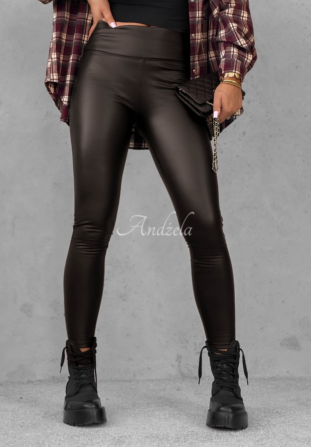 Lederleggings Be Like Me Schokoladenbraun