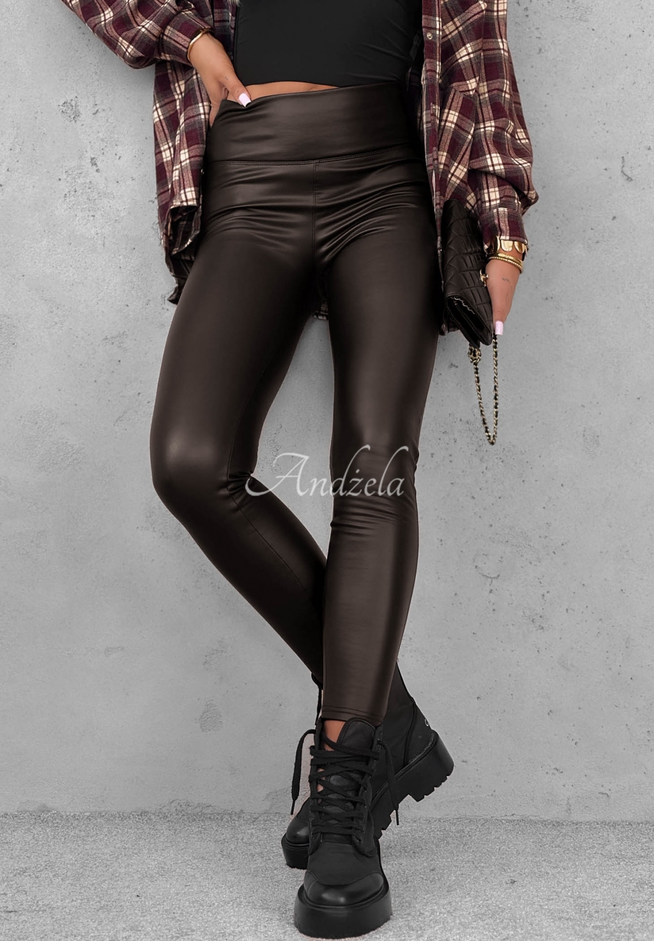 Lederleggings Be Like Me Schokoladenbraun