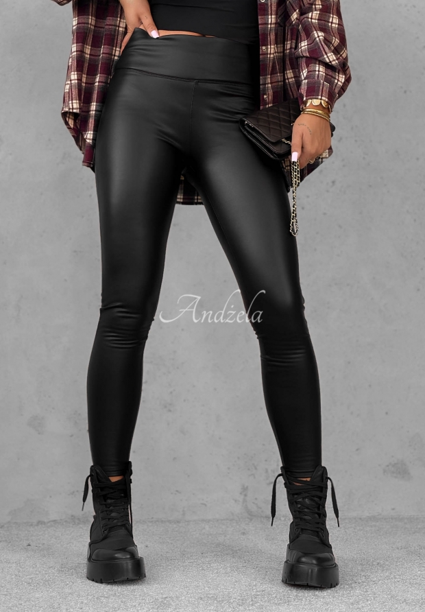 Lederleggings Be Like Me Schwarz