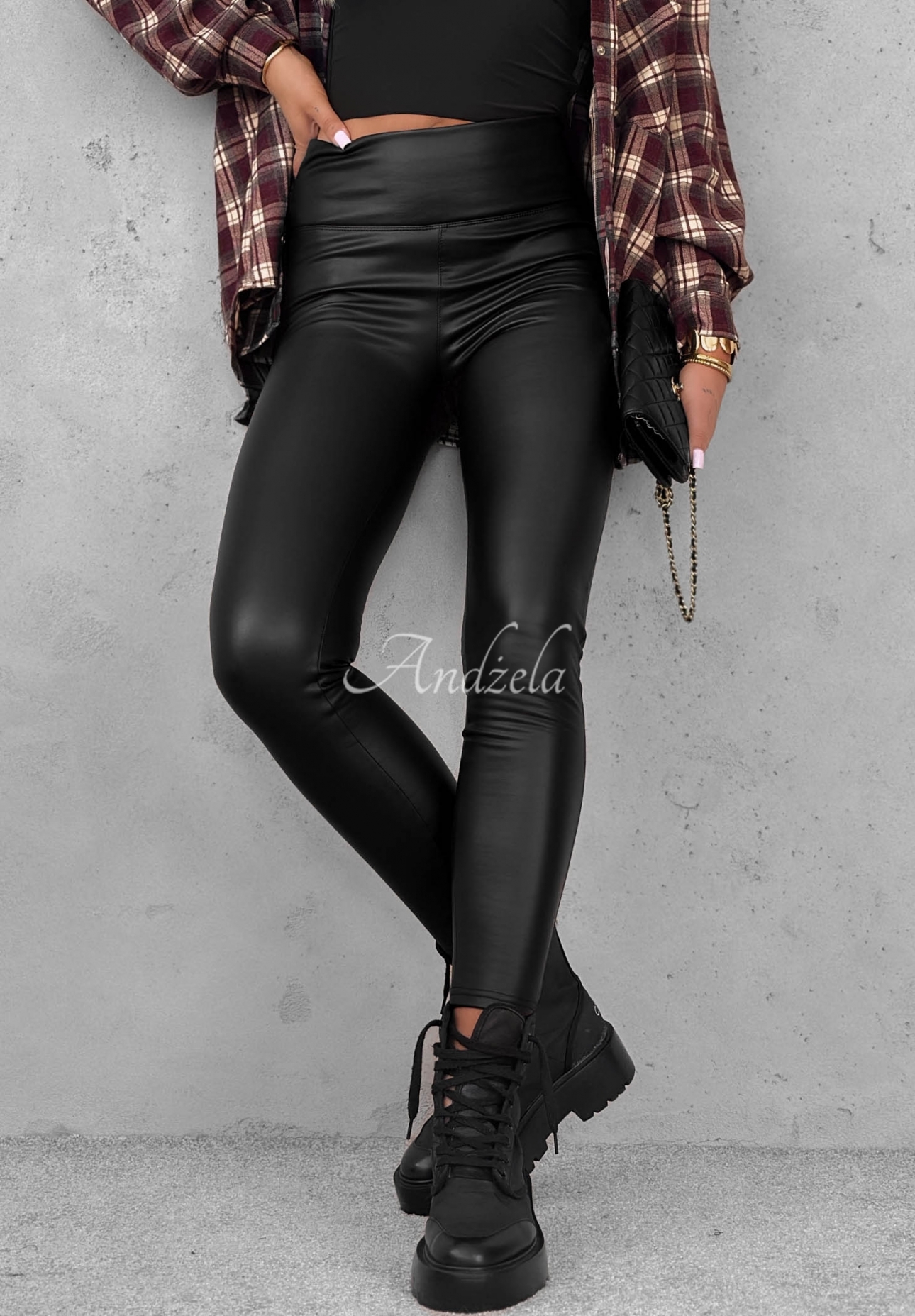 Lederleggings Be Like Me Schwarz