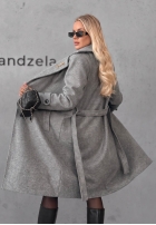 Długi Mantel z kołnierzem i paskiem Maple Street Camel