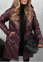 Lange Steppjacke Trust Your Intuition Beerenfarben
