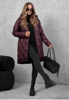 Lange Steppjacke Trust Your Intuition Beerenfarben