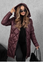 Lange Steppjacke Trust Your Intuition Beerenfarben
