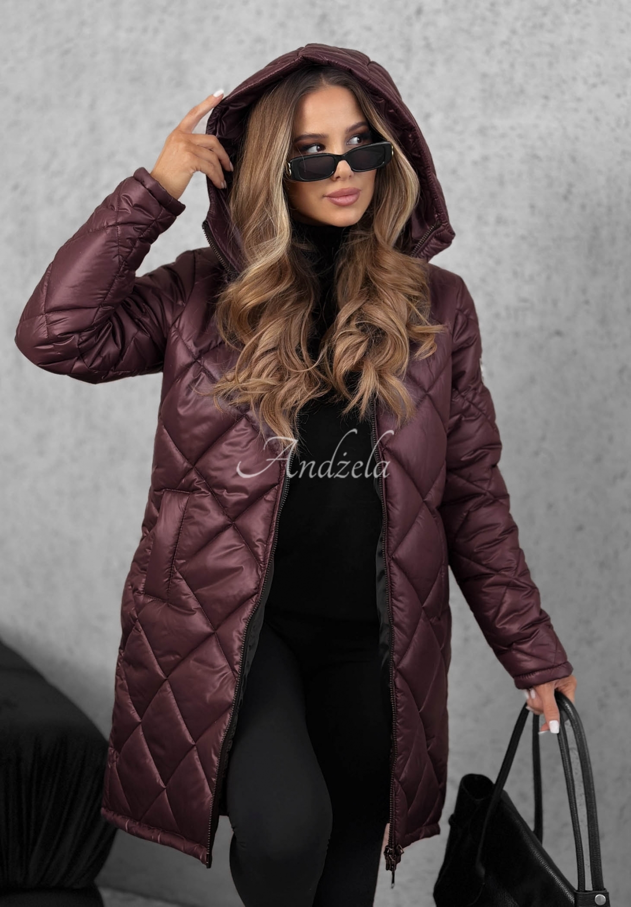 Lange Steppjacke Trust Your Intuition Beerenfarben