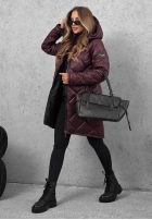 Lange Steppjacke Trust Your Intuition Beerenfarben