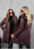 Lange Steppjacke Trust Your Intuition Beerenfarben