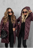 Lange Steppjacke Trust Your Intuition Beerenfarben
