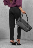 Hose Jeans mom fit z kryształkami Glitter Affair Schwarz