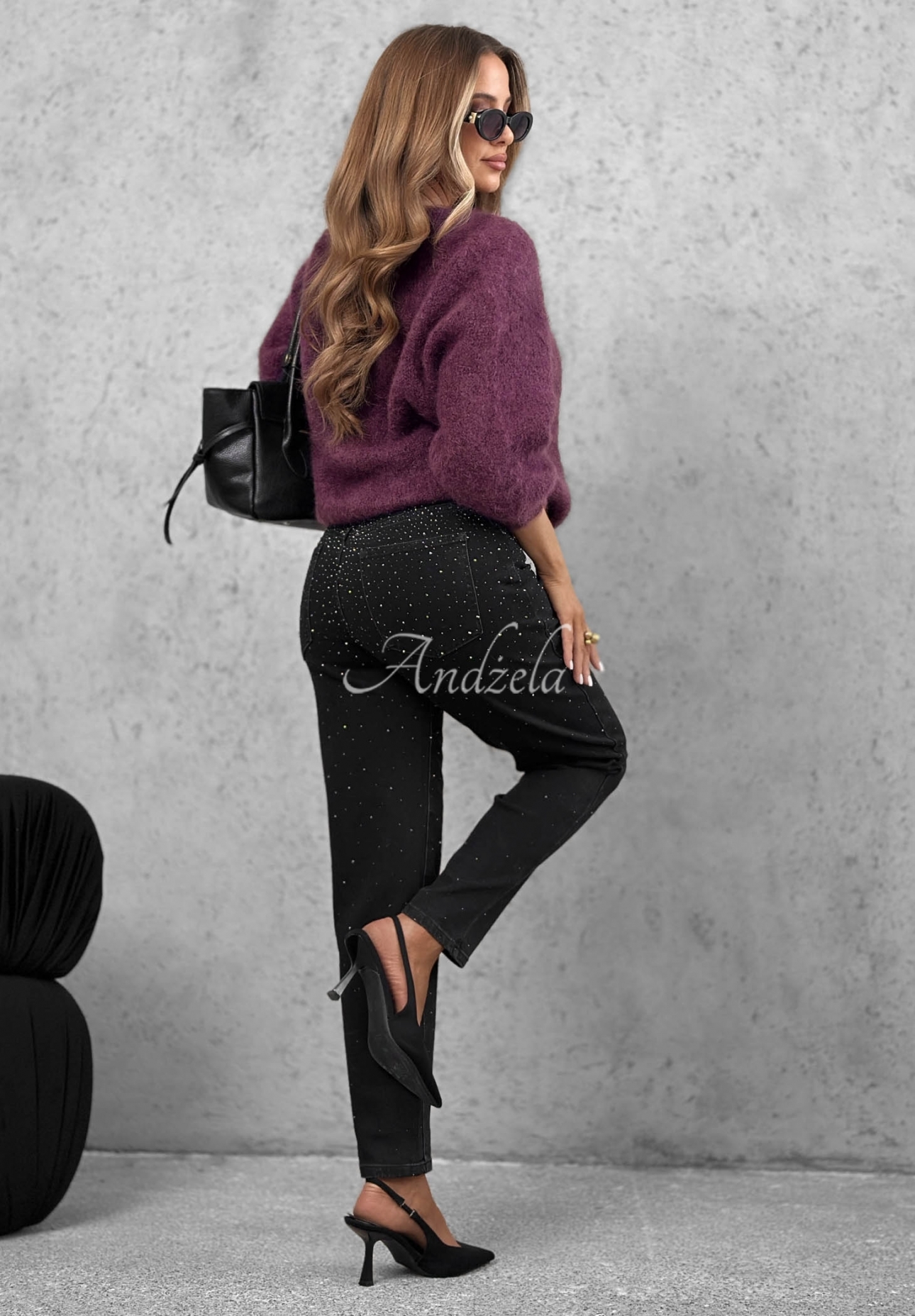 Kurzer Mohair-Cardigan mit Knopf Sugar Cloud Beerenfarben
