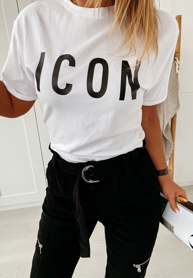 T-Shirt mit Print Icon Weiß