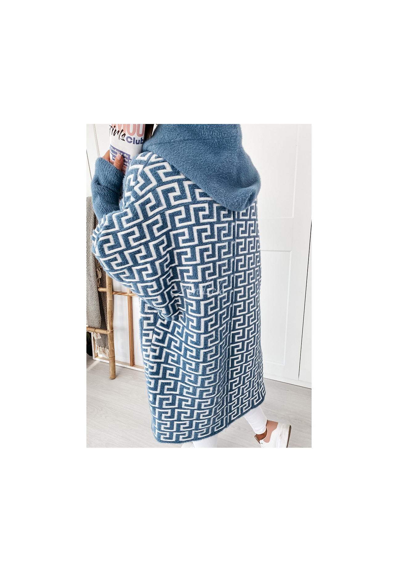 Langer Mantel aus Alpaka Cocomore Viviano Blau