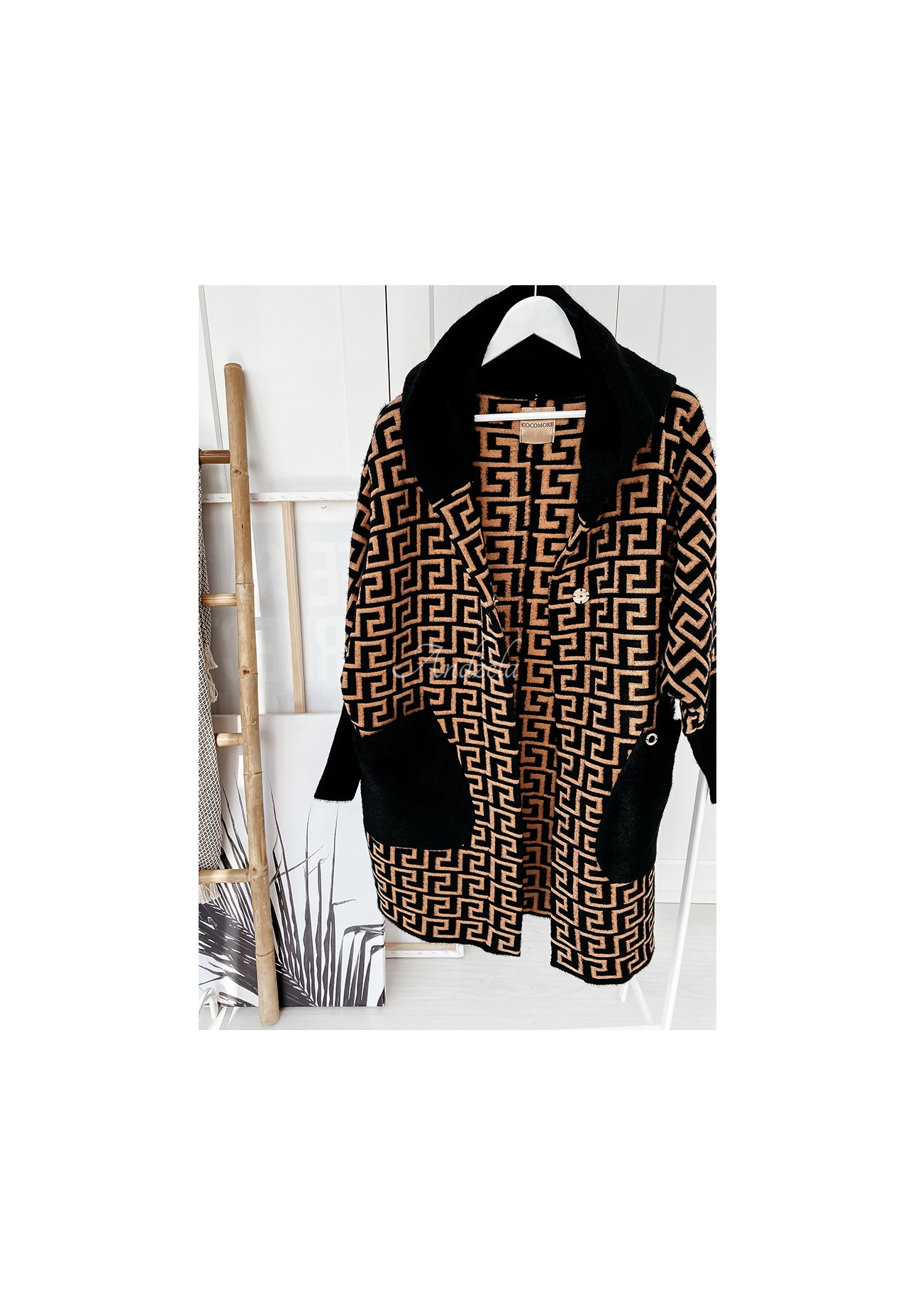 Langer Alpaka-Mantel Cocomore Viviano dunkel Camel