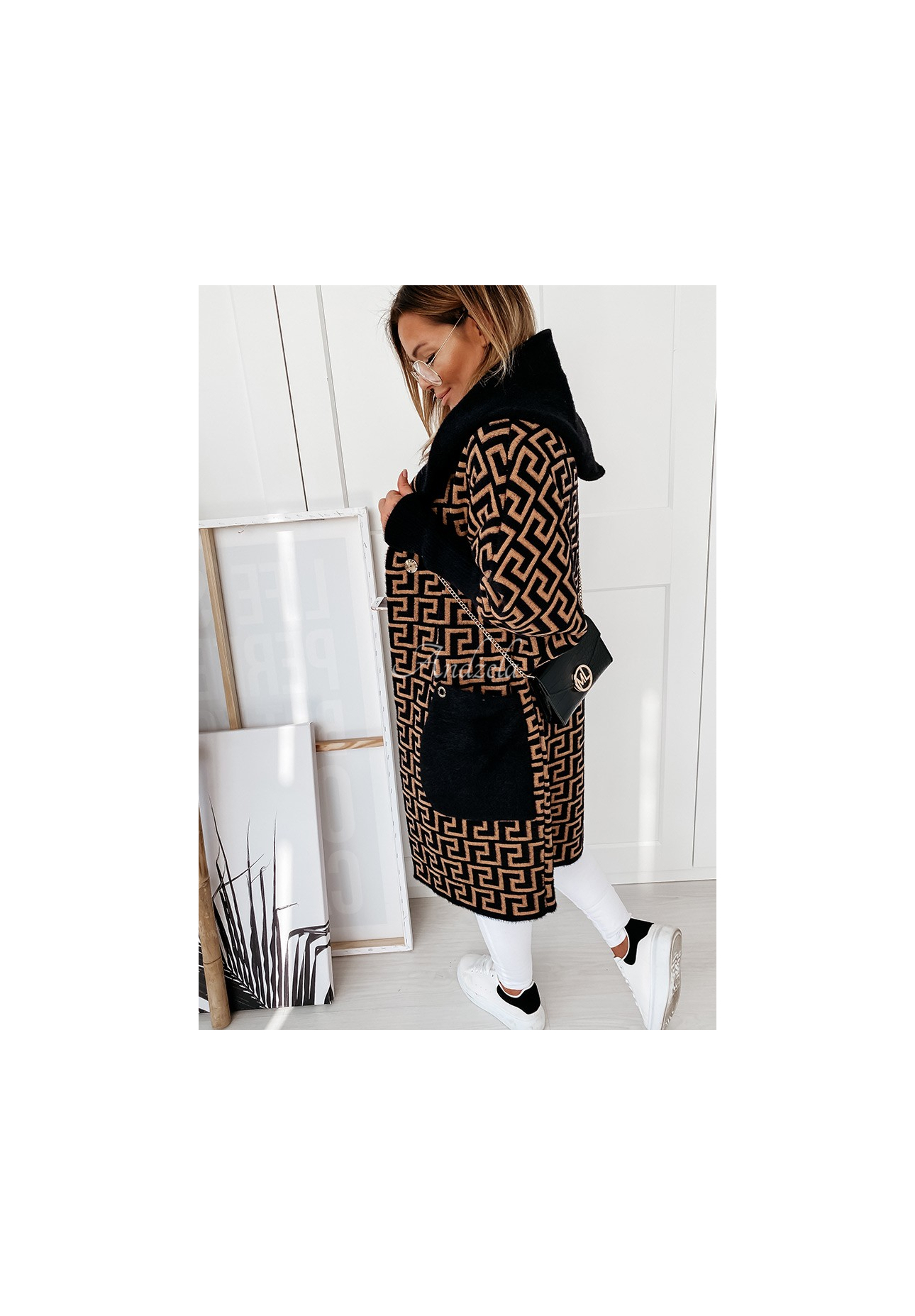 Langer Alpaka-Mantel Cocomore Viviano dunkel Camel