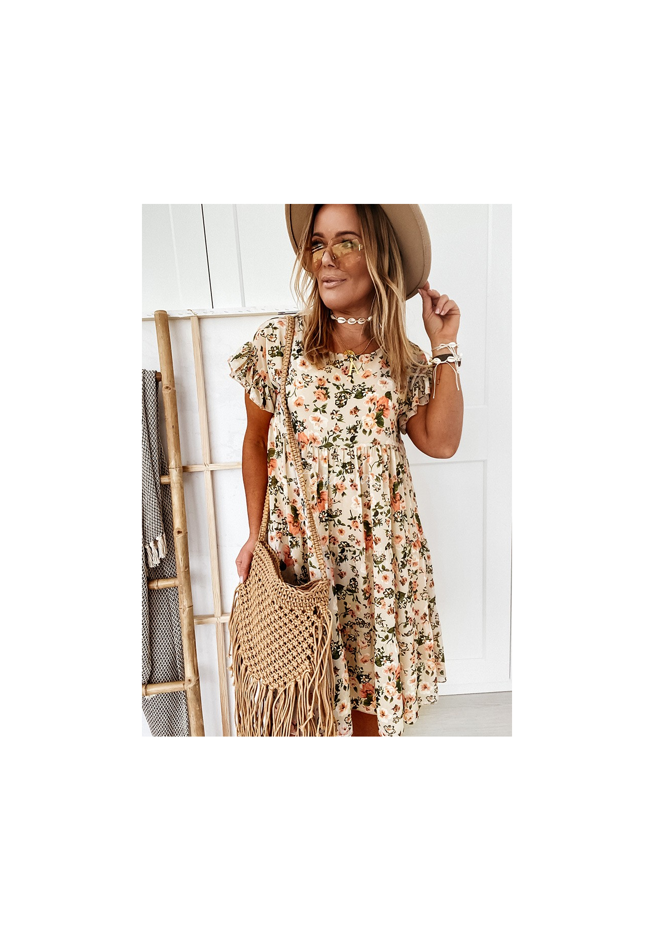 Blumenkleid Bellarose Beige