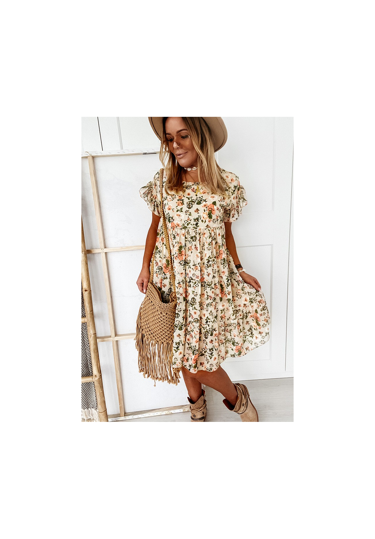 Bellarose beige floral dress