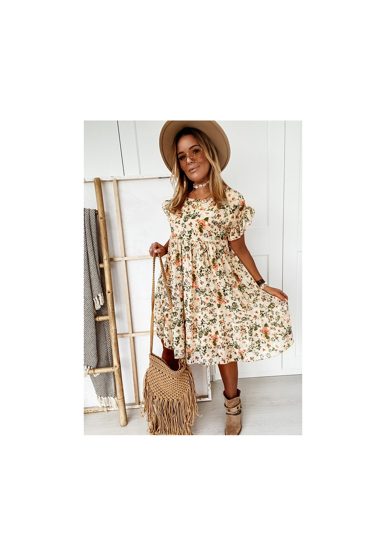 Blumenkleid Bellarose Beige