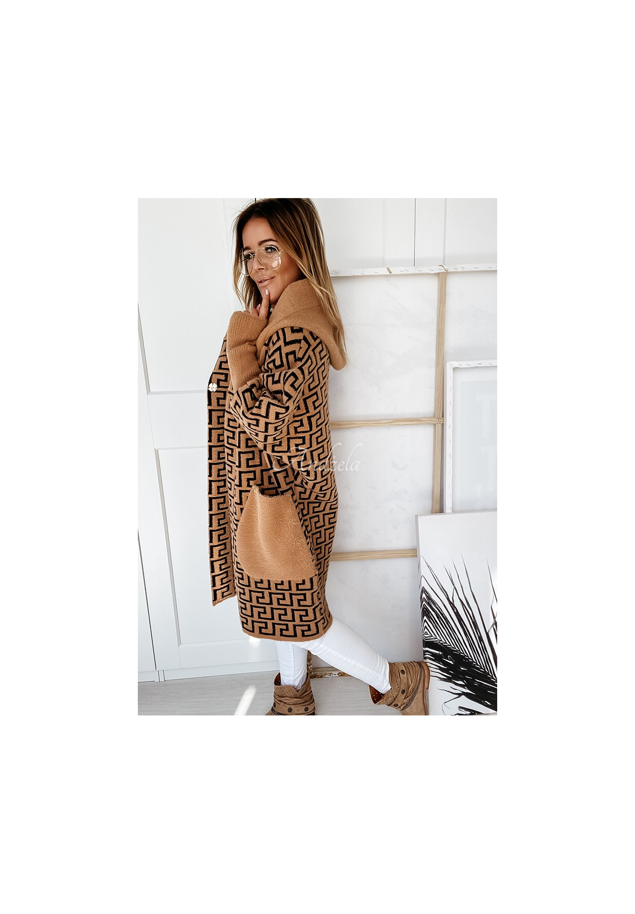Langer Mantel aus Alpaka Cocomore Viviano Camel