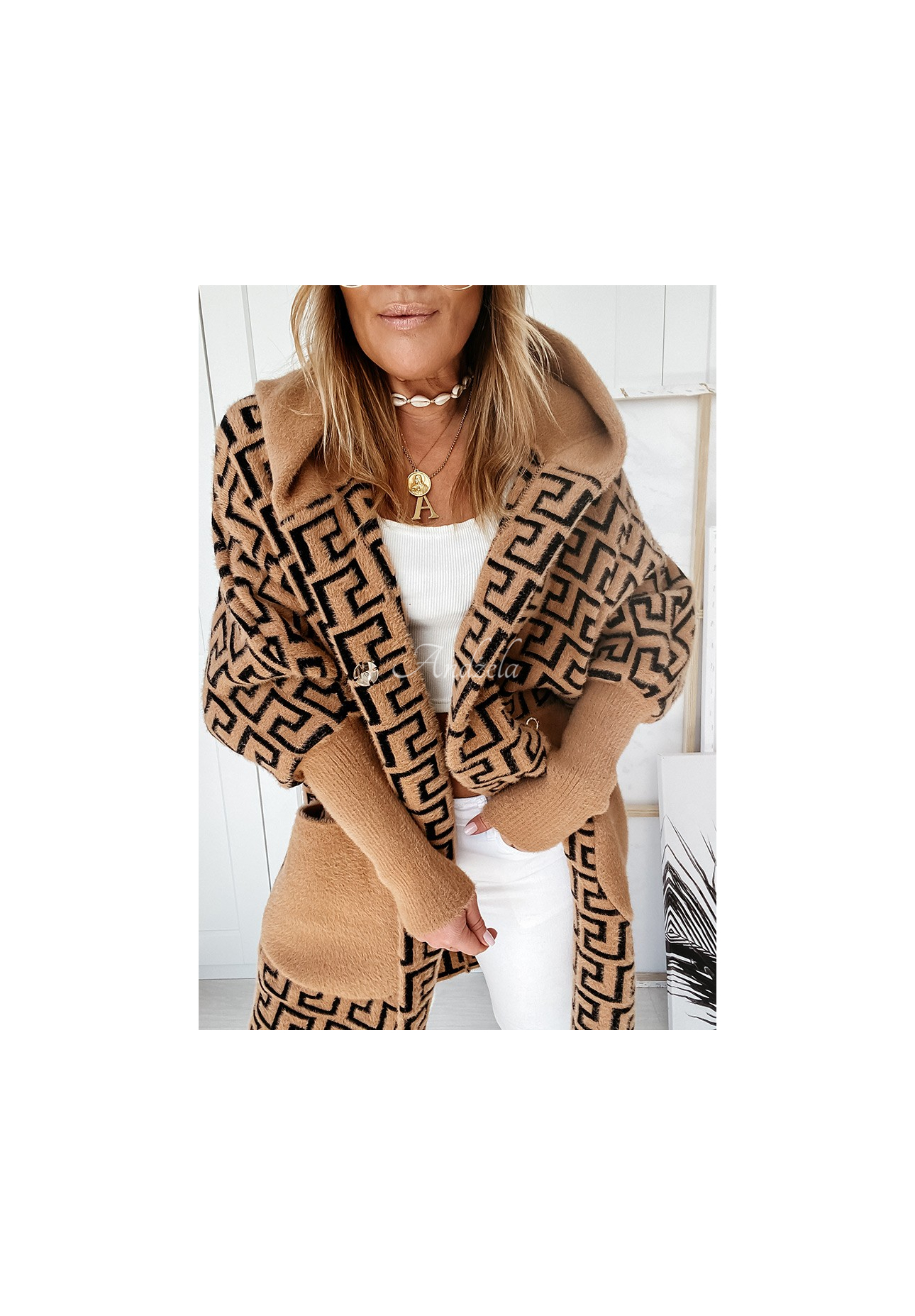 Langer Mantel aus Alpaka Cocomore Viviano Camel