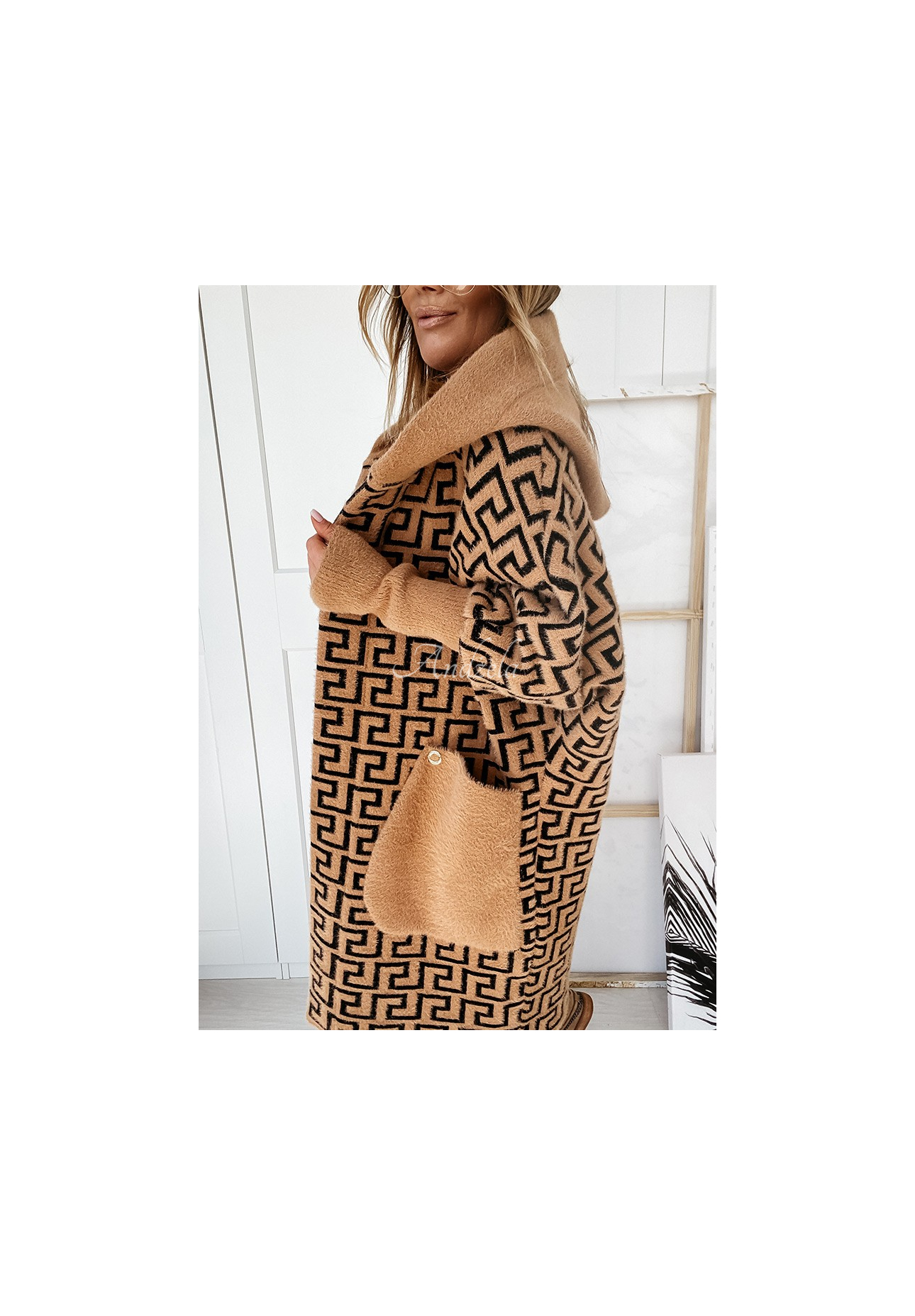 Langer Mantel aus Alpaka Cocomore Viviano Camel