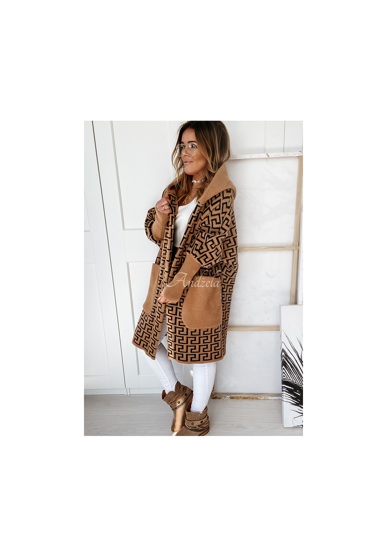 Langer Mantel aus Alpaka Cocomore Viviano Camel