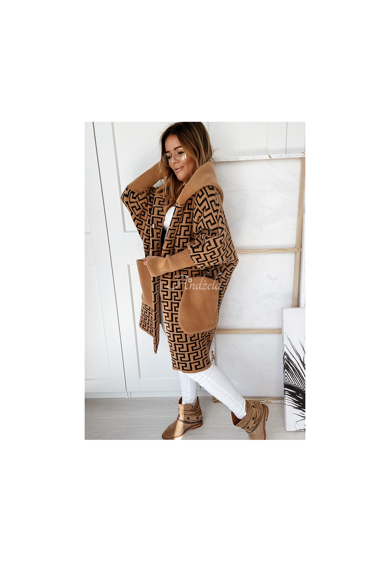 Langer Mantel aus Alpaka Cocomore Viviano Camel
