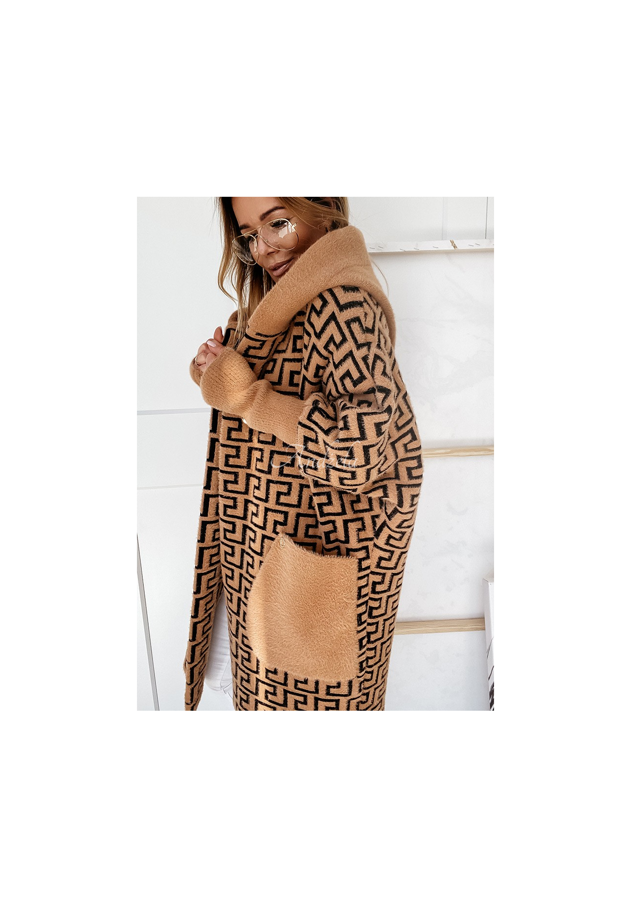 Langer Mantel aus Alpaka Cocomore Viviano Camel