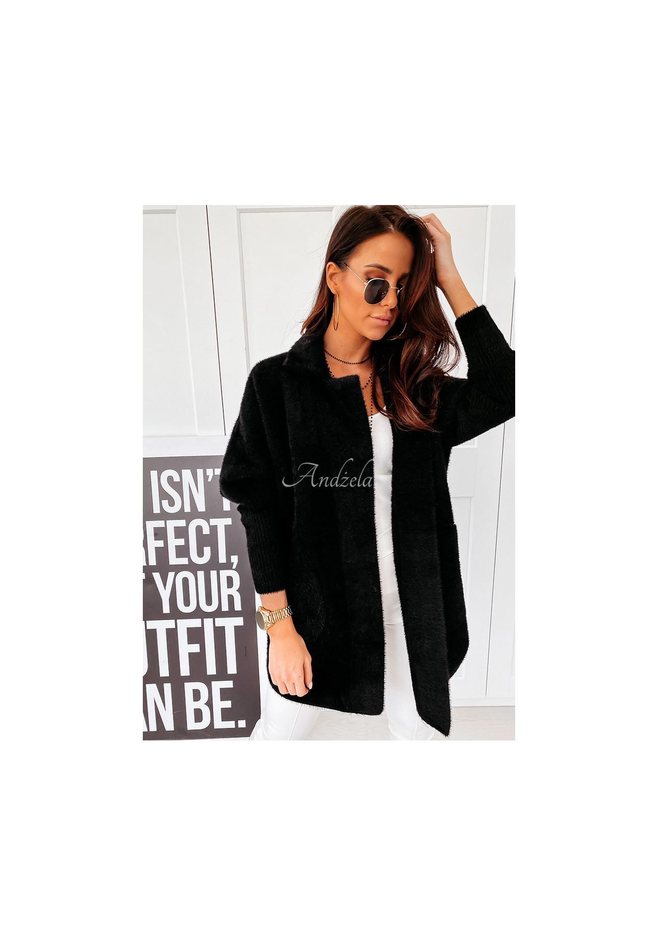 Mantel alpaka oversize Royal Schwarz