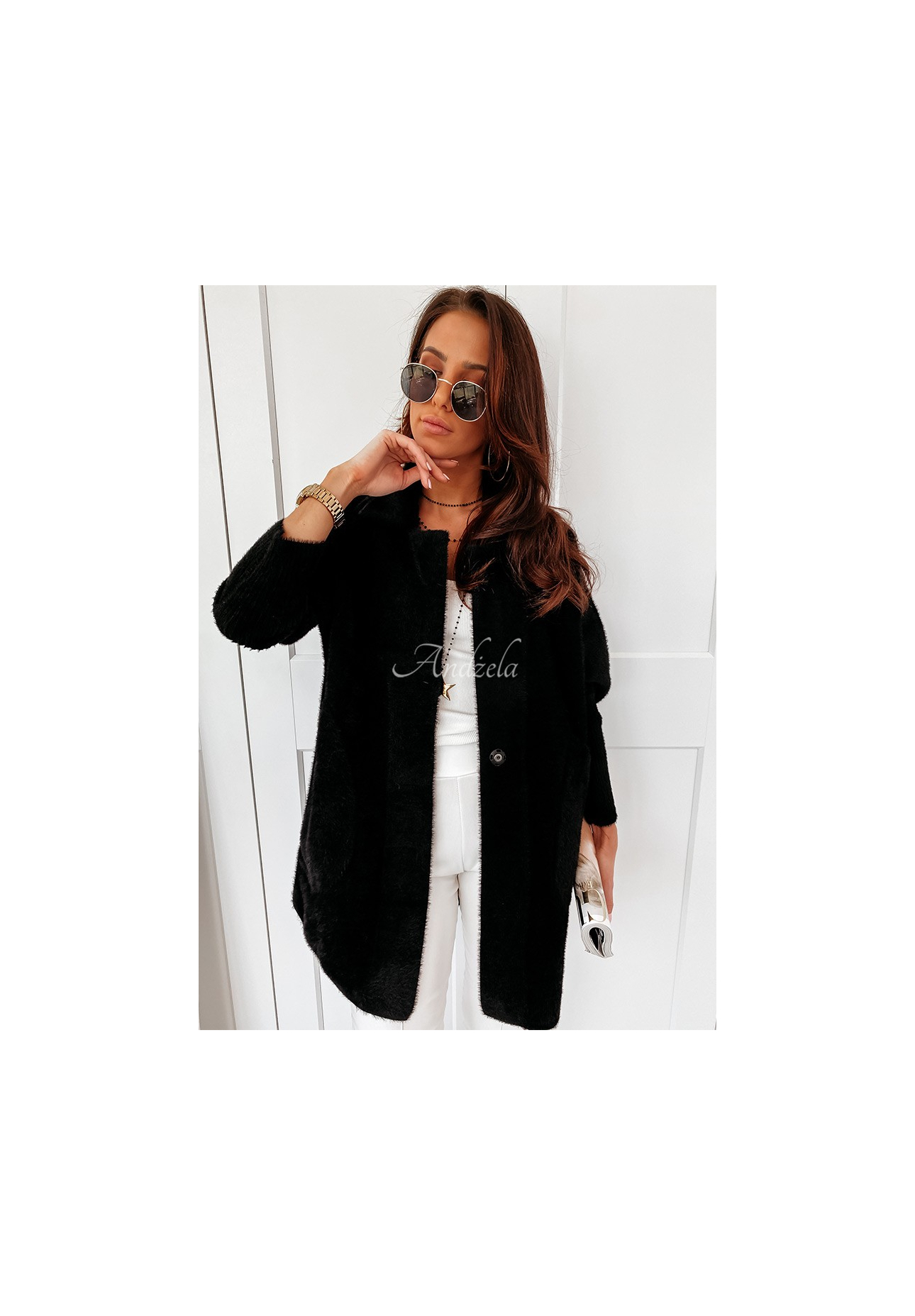 Mantel alpaka oversize Royal Schwarz