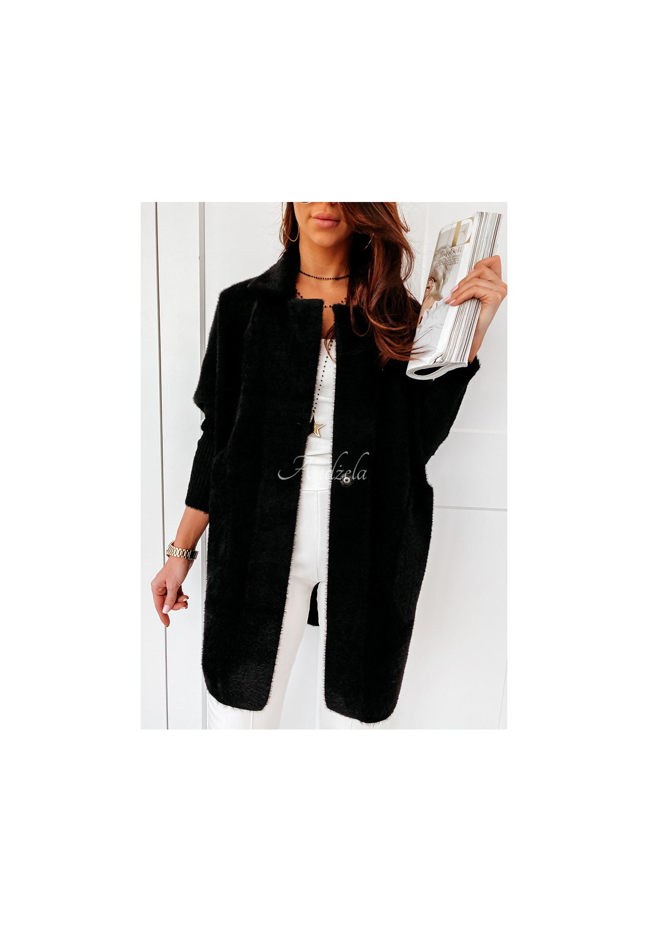 Mantel alpaka oversize Royal Schwarz