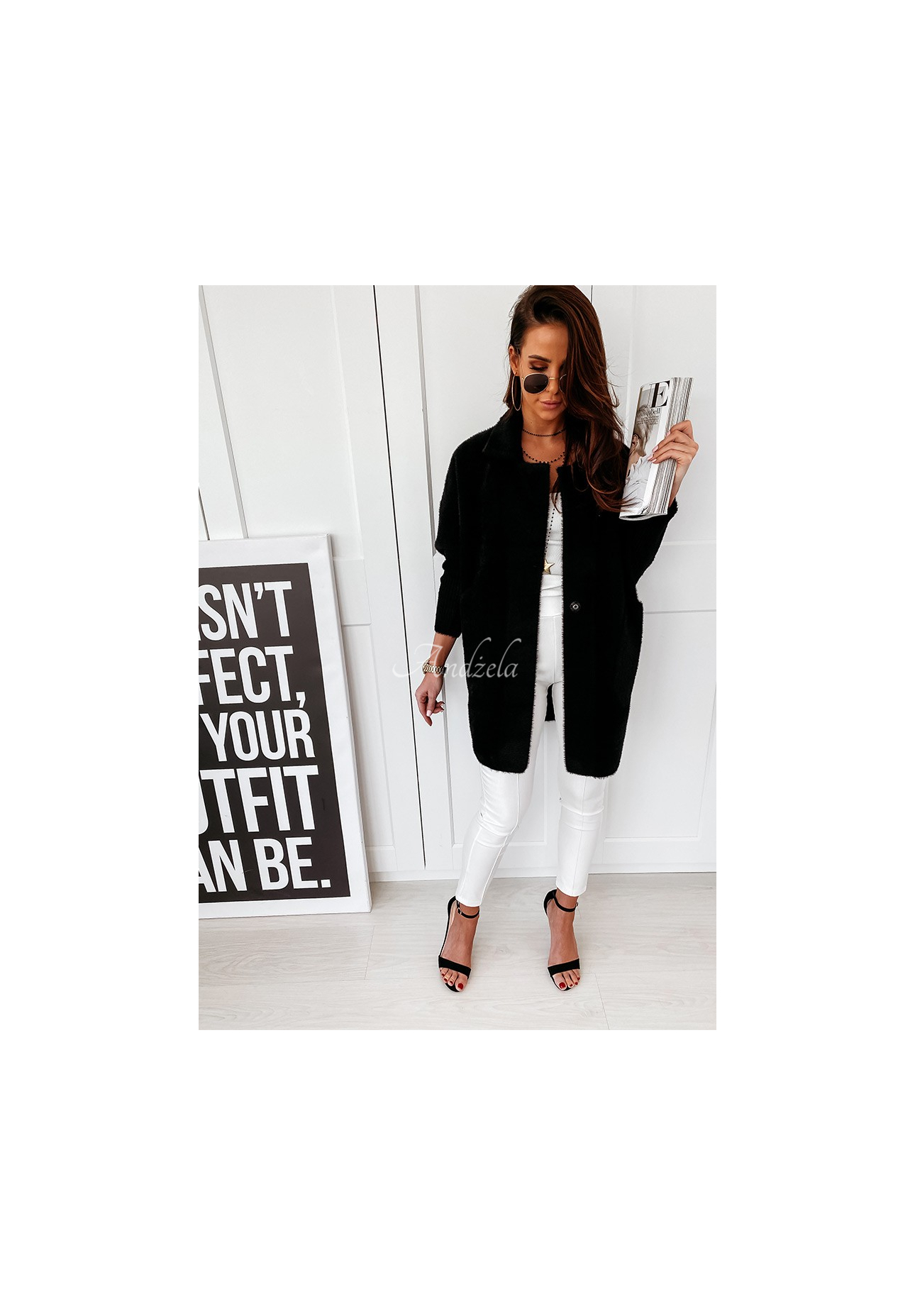 Mantel alpaka oversize Royal Schwarz