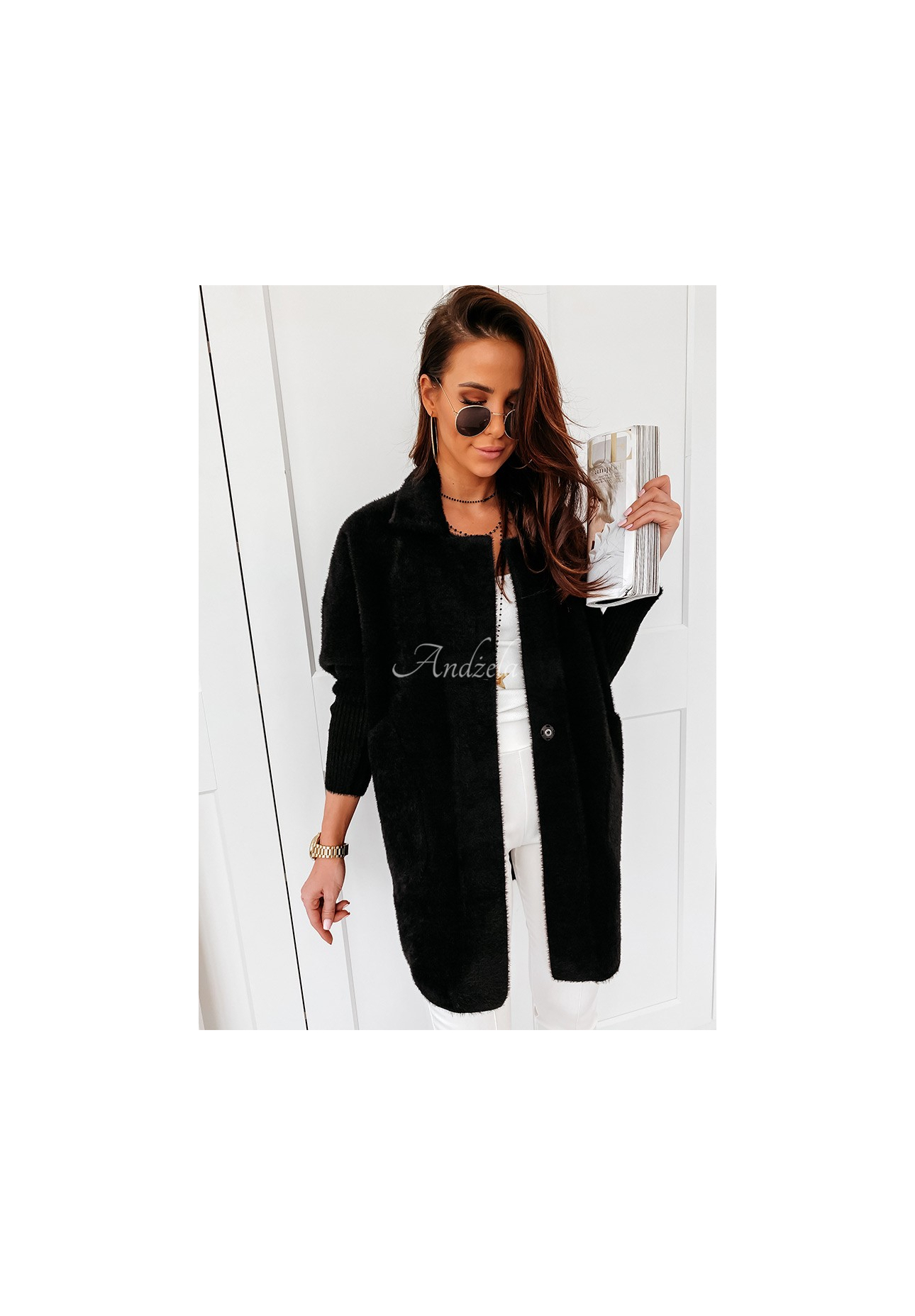 Mantel alpaka oversize Royal Schwarz