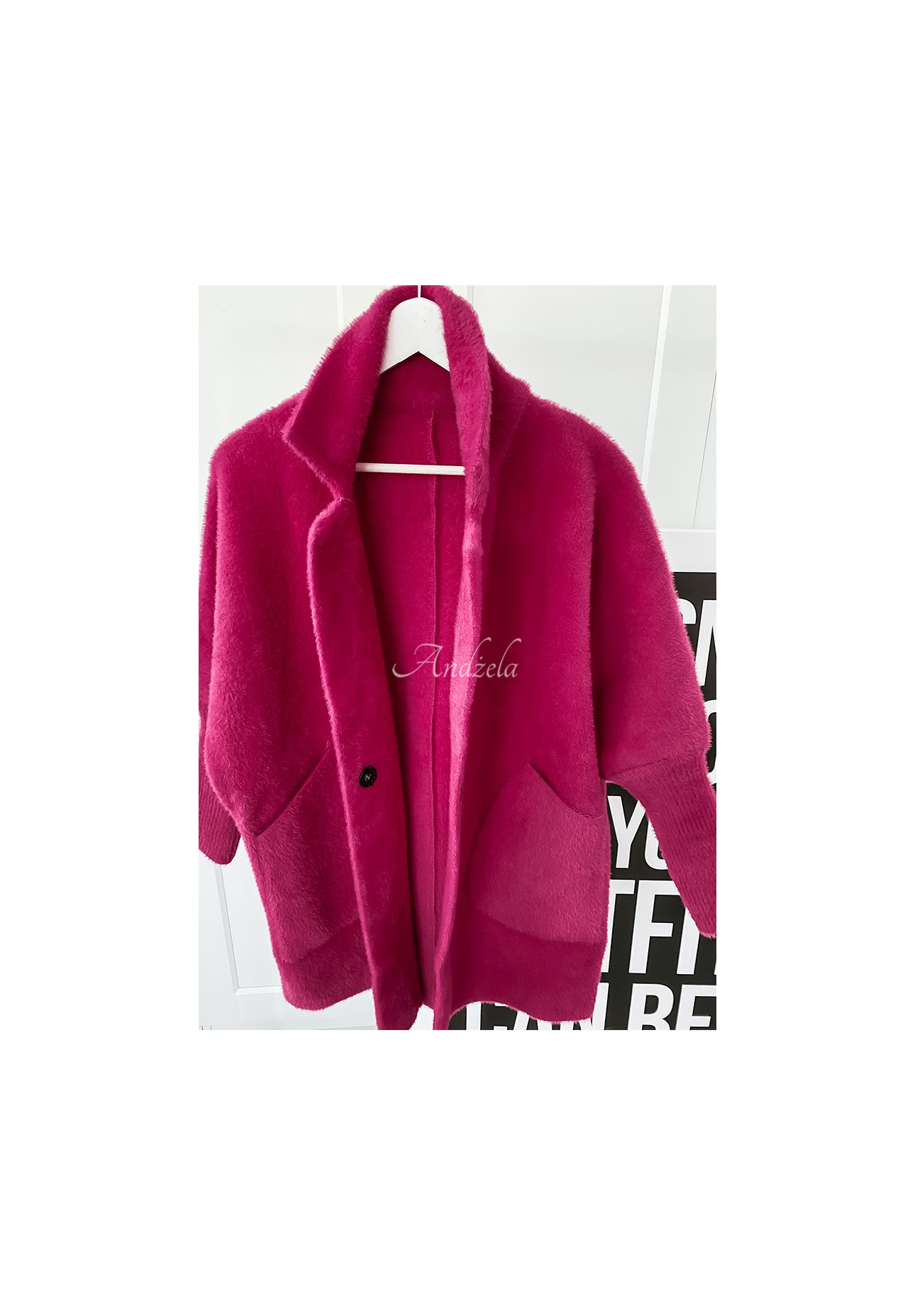 Mantel alpaka oversize Royal Fuchsia