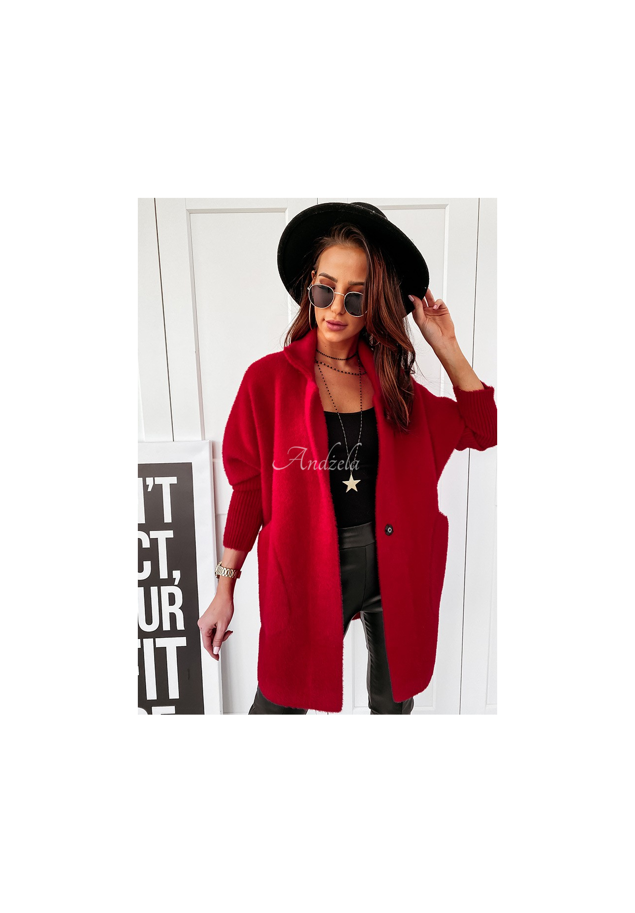 Mantel alpaka oversize Royal Rot