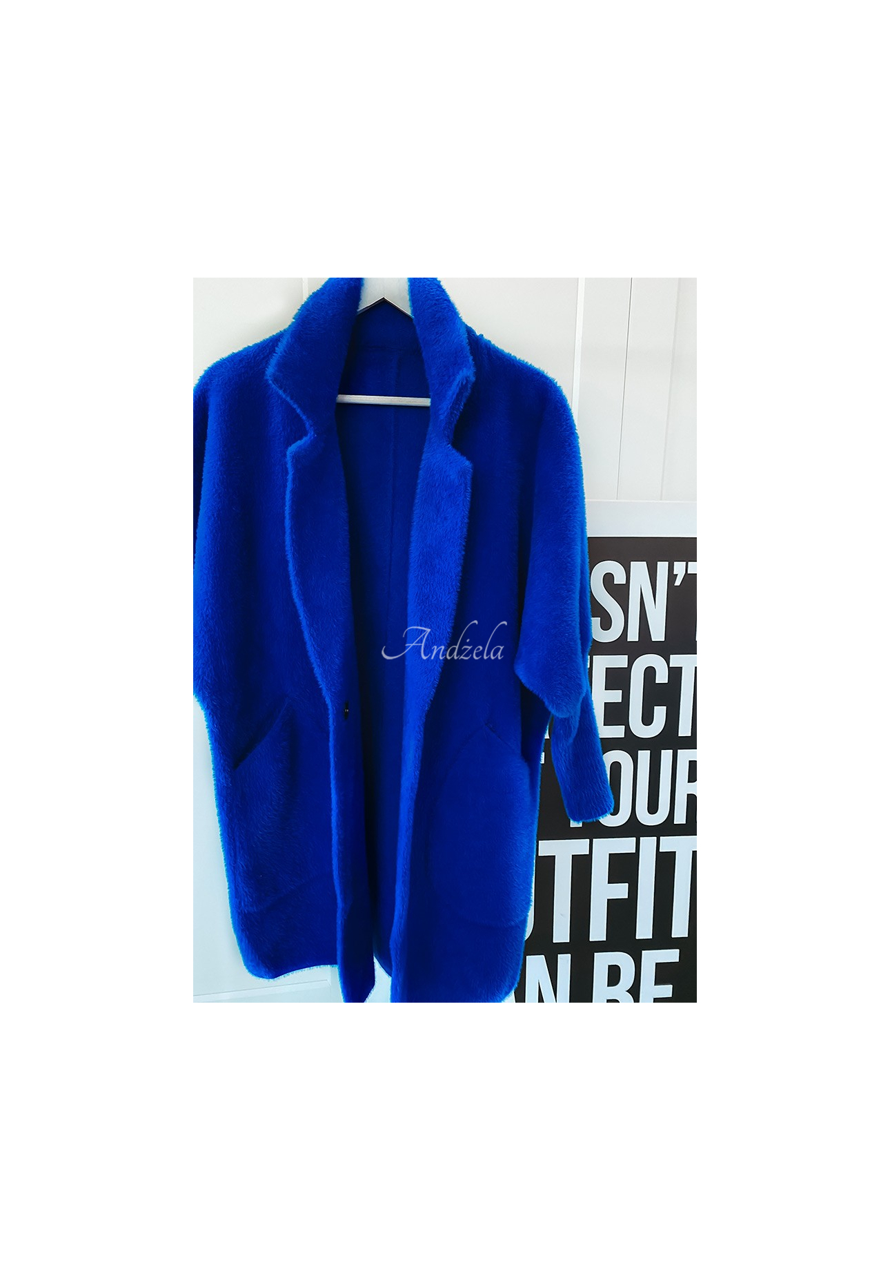 Mantel alpaka oversize Royal Kobaltblau