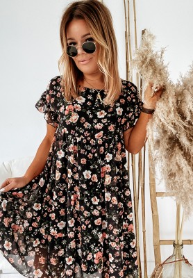 Blumenkleid Bellarose Schwarz