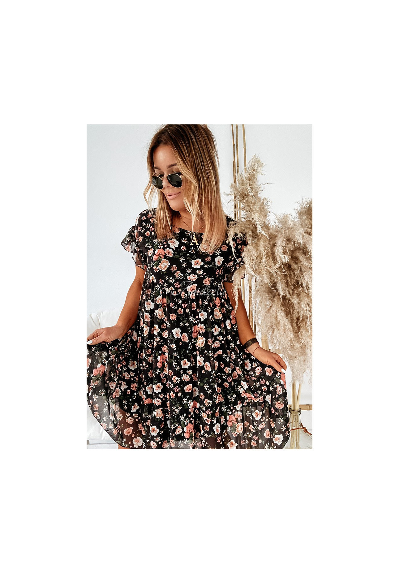Bellarose floral dress black