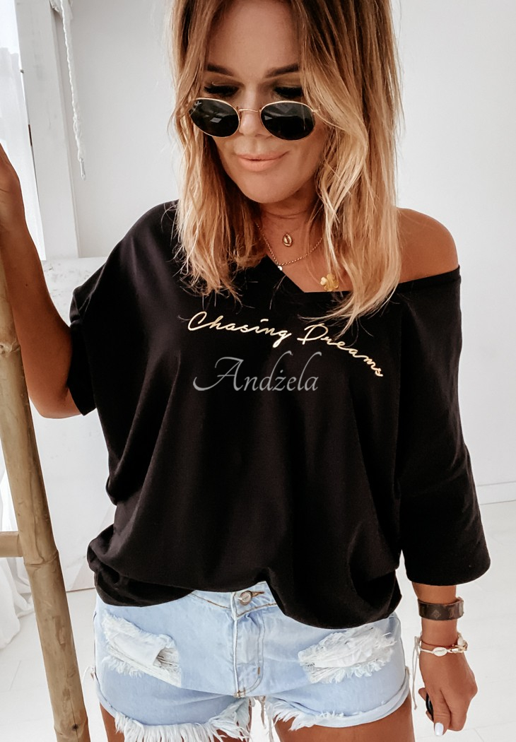 Bluzka oversize Chasing Dreams czarna
